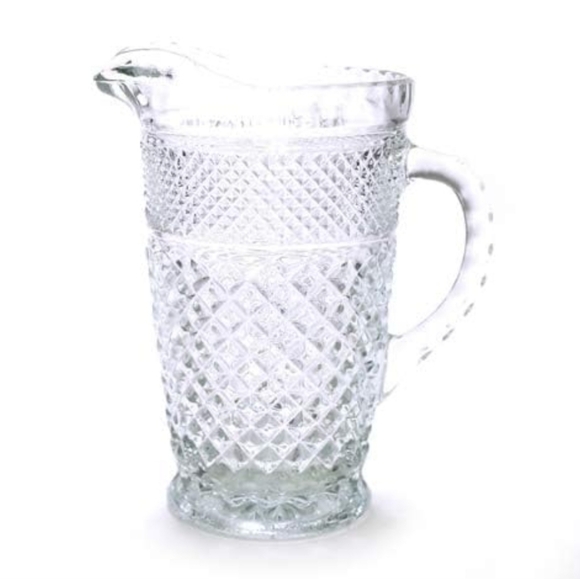 Vintage Anchor Hocking Wexford MCM Crystal Clear Glass 64 Oz Tea Pitcher Ice